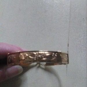 Gold-Tone Floral Design Bangle Bracelet FINAL PRICE